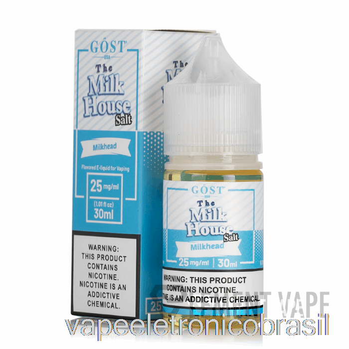 Vape Recarregável Milkhead Salts - The Milk House - Gosto Vapor - 30ml 25mg